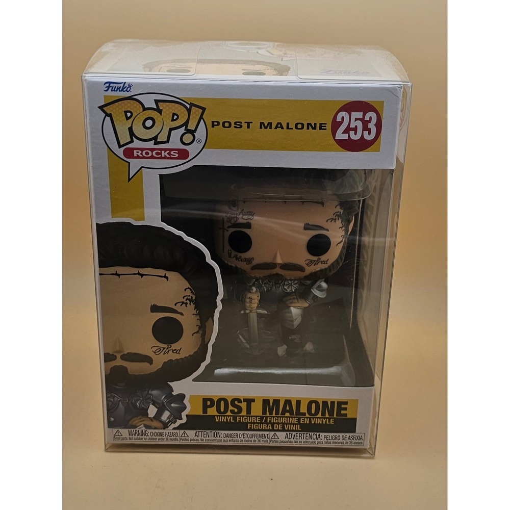 Funko Pop Rocks Post Malone 253 Knight Armor Vinyl Figure with Protector Case
